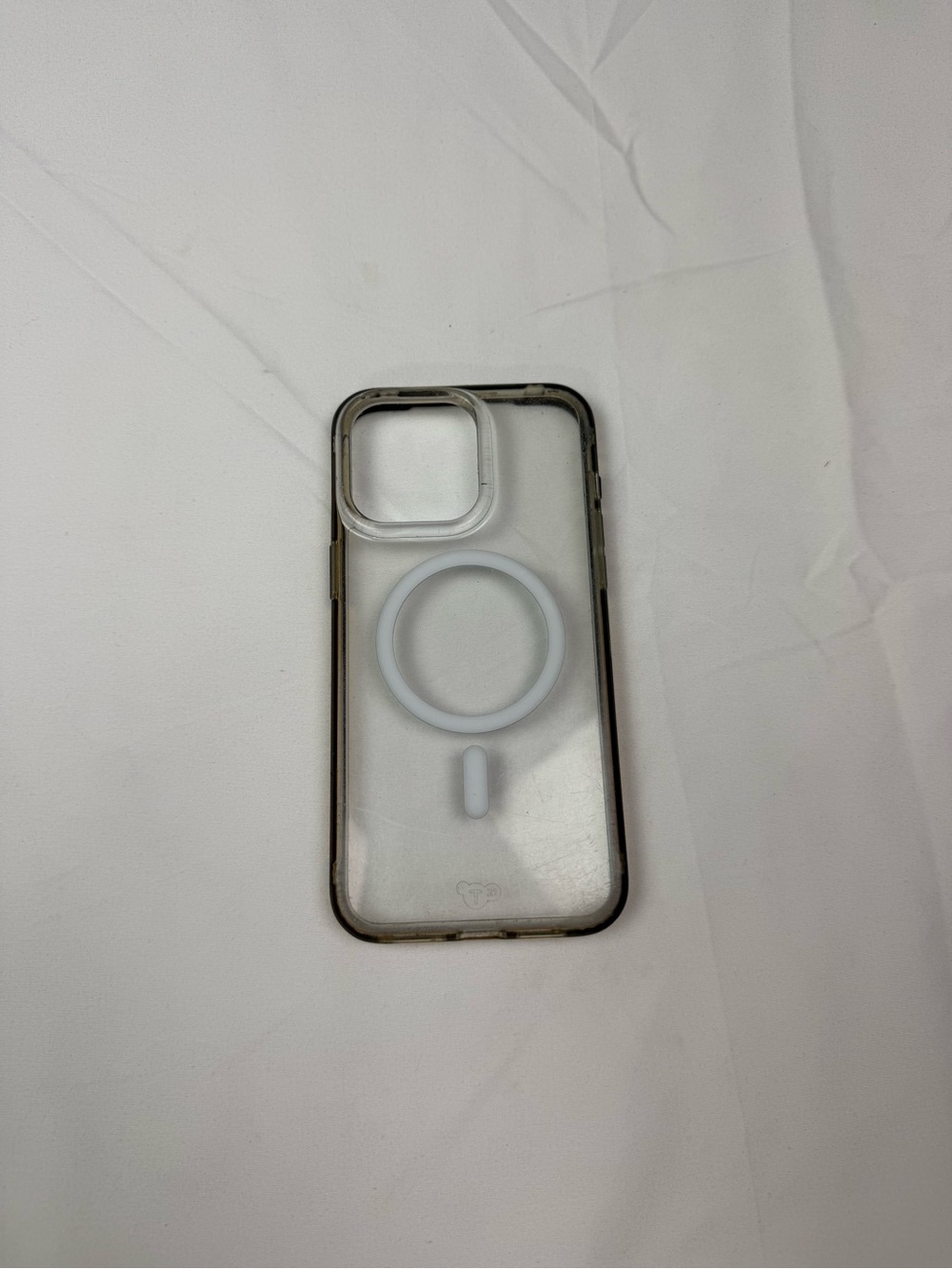 Clear Transparent Phone Case with White MagSafe Ring